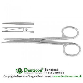 Operating Scissor Straight - Sharp/Sharp Stainless Steel, 12 cm - 4 3/4"